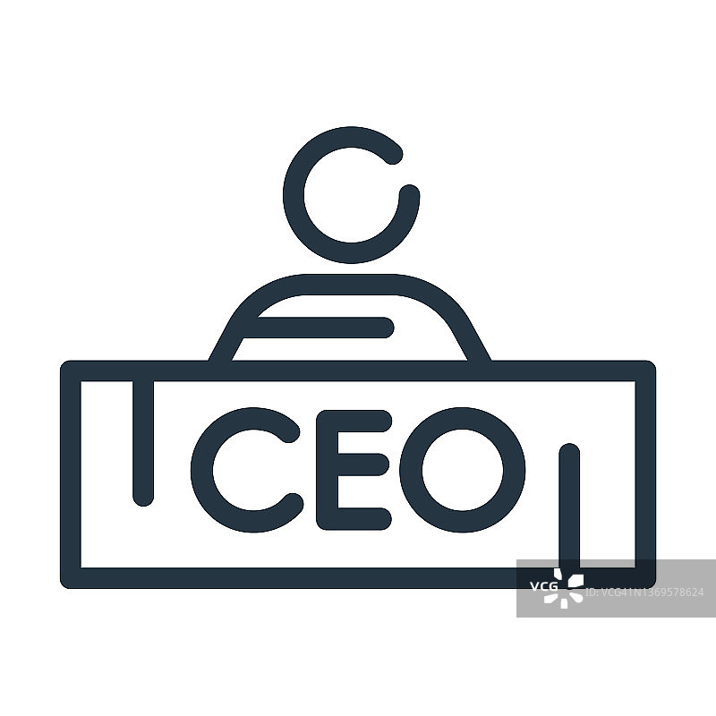 CEO男人细线图标。Ceo、商人线性图标从人们概念孤立的轮廓符号。矢量插图符号元素的网页设计和应用程序。图片素材