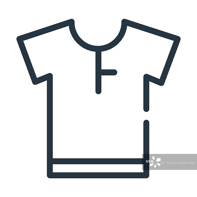 短袖细线图标。休闲，衬衫线性图标从运动概念孤立轮廓标志。矢量插图符号元素的网页设计和应用程序。图片素材