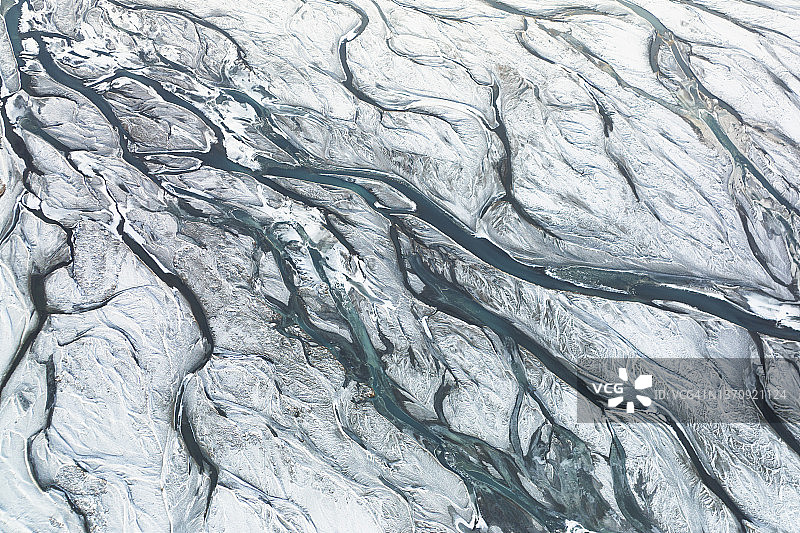 由无人机拍摄的冰岛河的空中图片图片素材