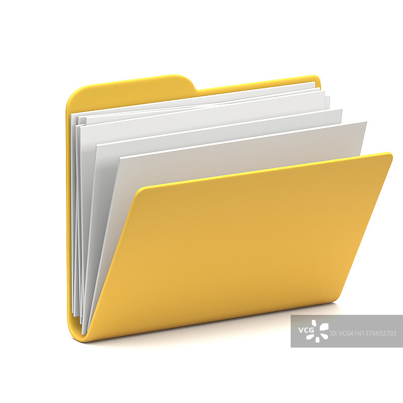 黄色文件夹图标打开3D图片素材