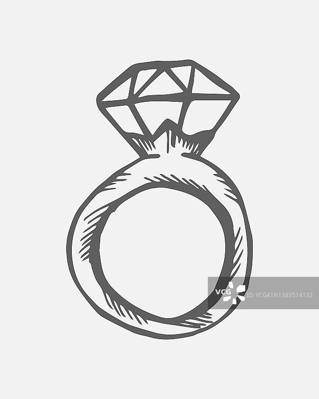 镶有钻石的戒指。图片素材