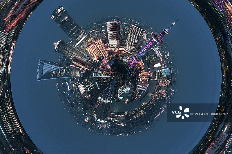 360度全球上海城市景观图片素材