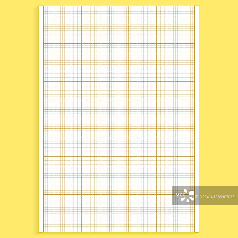 方格纸。现实的空白衬纸表在A4格式。正方形背景与彩色图形。学校的几何图案，墙纸，纹理，笔记本。衬空白透明背景图片素材
