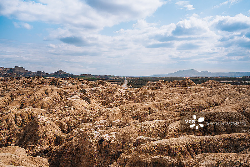 西班牙北部纳瓦拉的巴登纳斯·雷亚尔沙漠。图片素材
