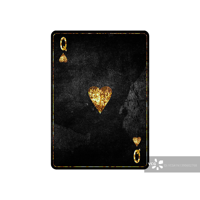红心皇后，垃圾卡孤立在白色背景。玩扑克牌。设计元素。图片素材
