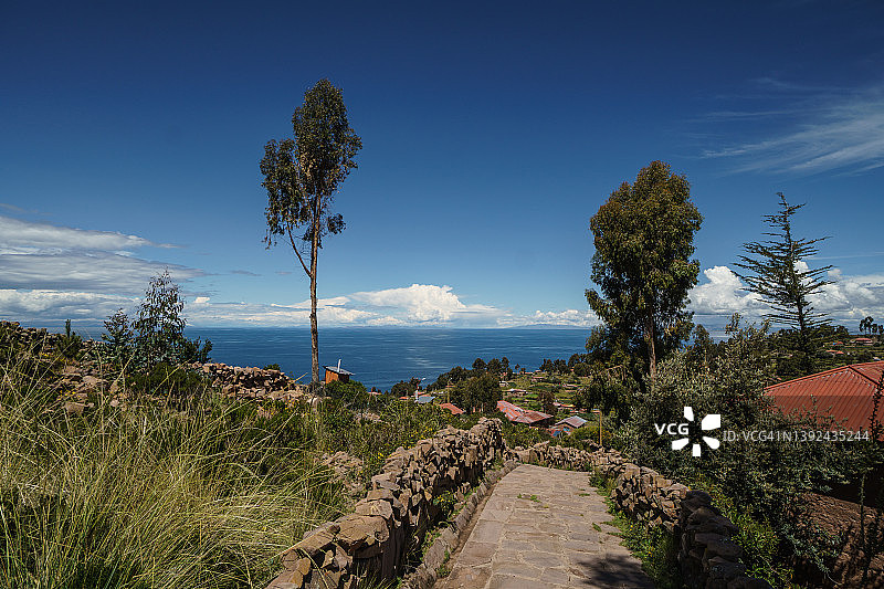 秘鲁的喀喀湖，塔基莱岛图片素材