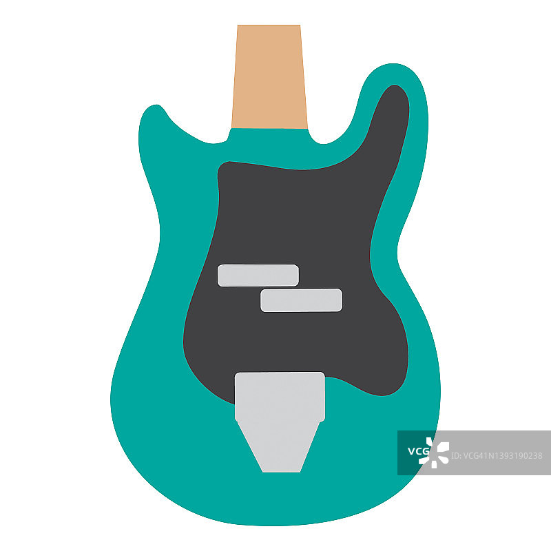 音乐商店乐器低音吉他图标上的白色背景图片素材