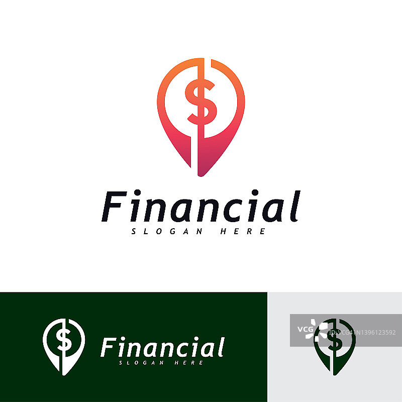 金钱标志设计概念向量。金融或银行简单的标志图片素材