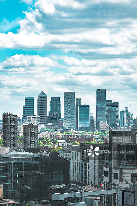 金丝雀码头天际线景观-伦敦的金融中心图片素材