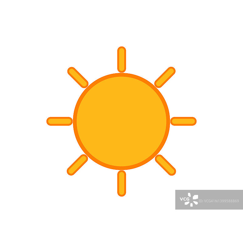太阳图标。夏天的象征。阳光矢量信号。图片素材
