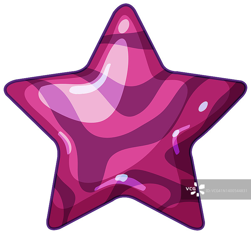 粉红色的星星水晶与闪光孤立图片素材