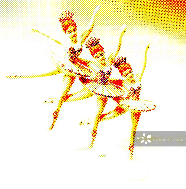 三个芭蕾舞演员跳舞图片素材