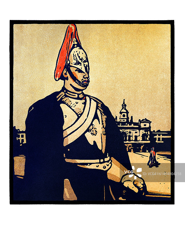 皇家士兵在伦敦新艺术插画1898图片素材