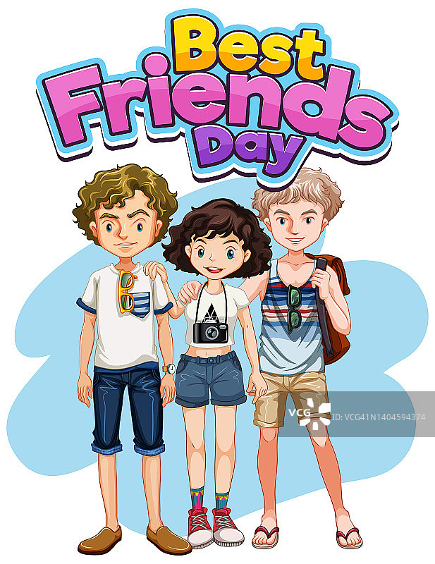 最好的朋友日标志与青少年的友谊图片素材