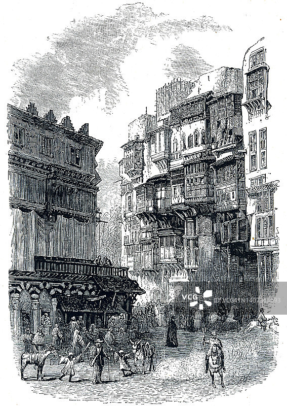 19世纪埃及开罗的街道图片素材