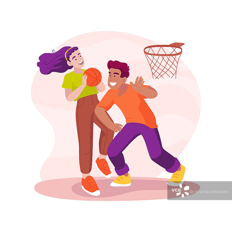 篮球孤立卡通矢量插图。图片素材