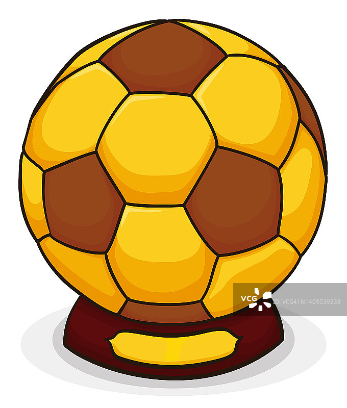 有足球形状的底座的金色奖杯图片素材
