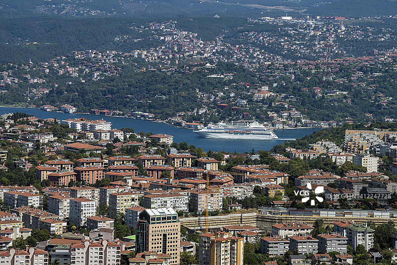 从土耳其最高的建筑上看伊斯坦布尔图片素材