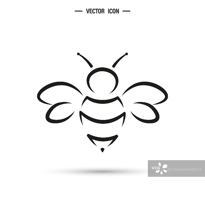 蜜蜂图标。大黄蜂，蜂蜜制造概念。矢量插图孤立在白色背景上图片素材