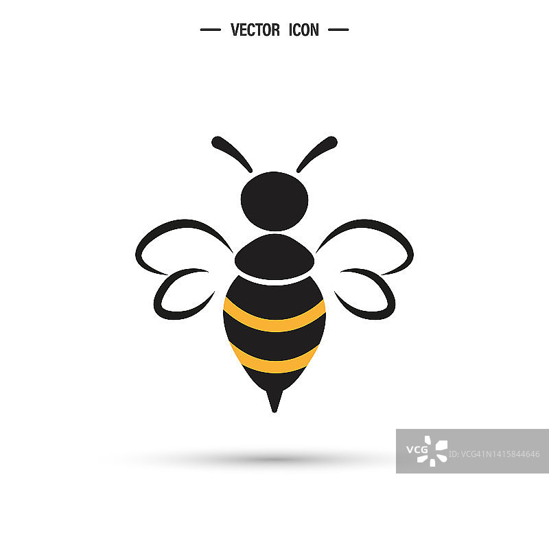 蜜蜂图标。大黄蜂，蜂蜜制造概念。矢量插图孤立在白色背景上图片素材