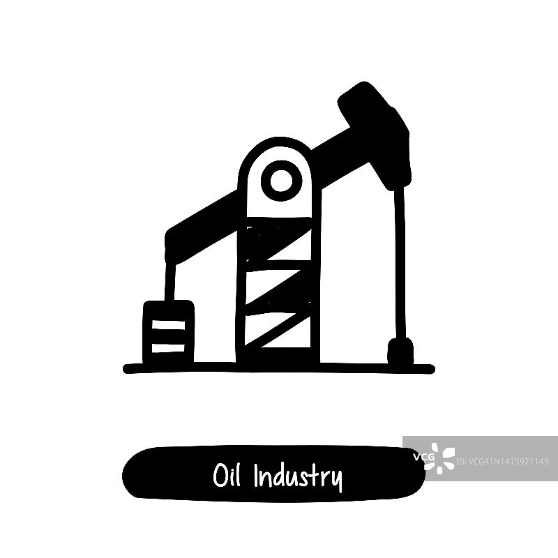 石油行业图标。潮流风格矢量插图符号图片素材