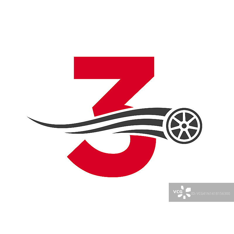 跑车信3汽车维修标志设计概念与运输轮胎图标矢量模板图片素材