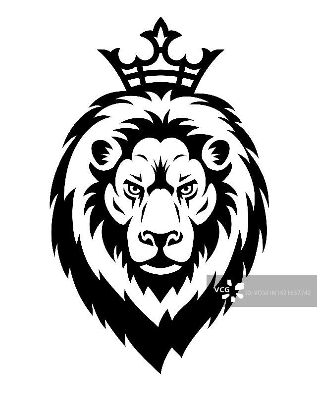 狮子王纹身。吉祥物的创意设计。图片素材
