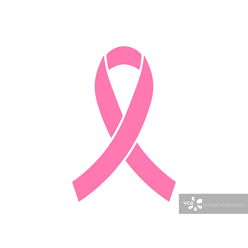 矢量插图粉红丝带。乳腺癌意识。图片素材