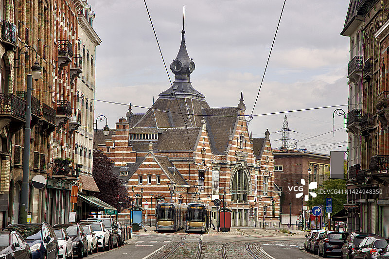 布鲁塞尔的夏贝克火车站。图片素材