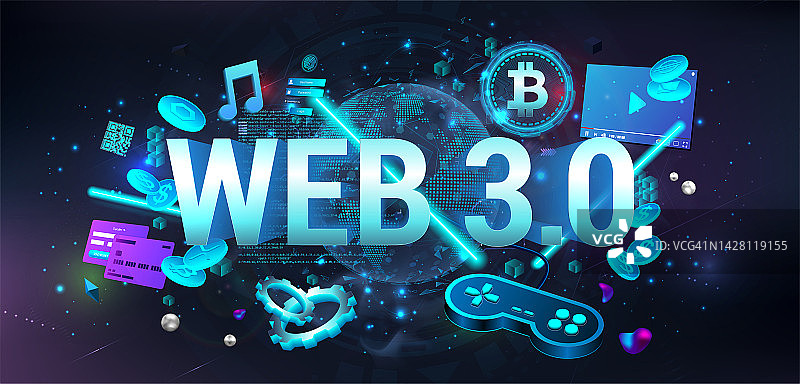 Web 3.0。3 d横幅图片素材