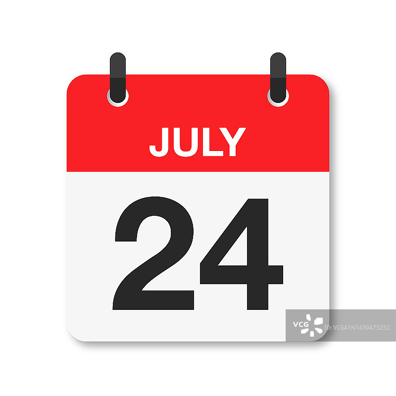 7月24日-每日日历图标-白色背景图片素材
