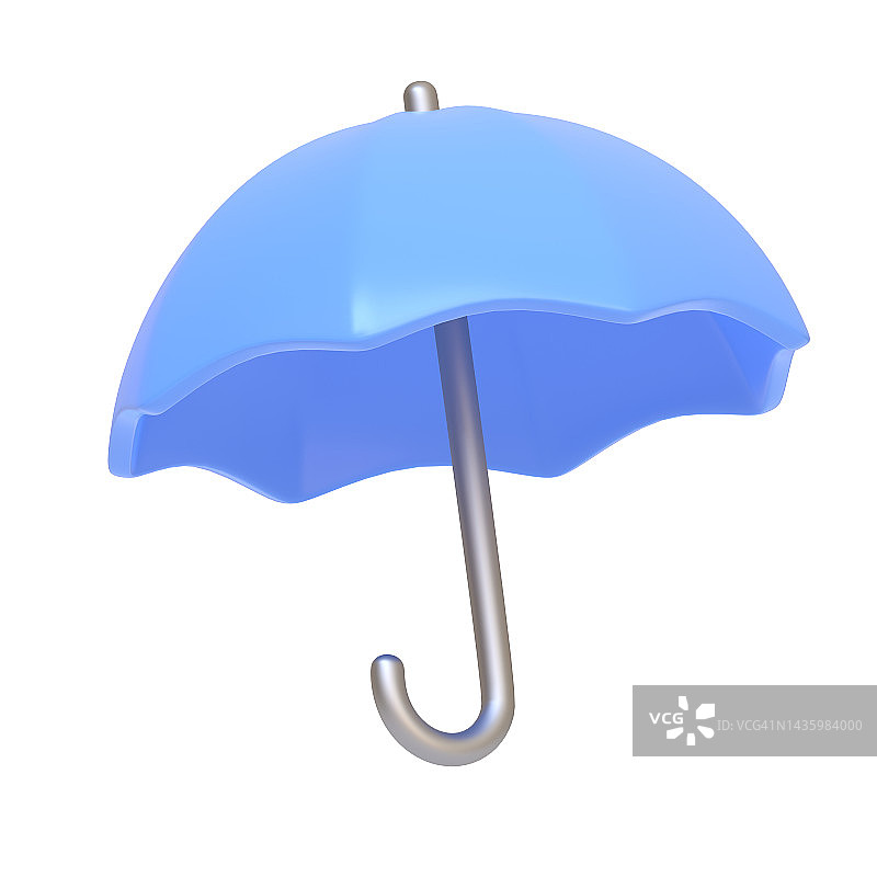 蓝色的伞孤立在白色的背景图片素材