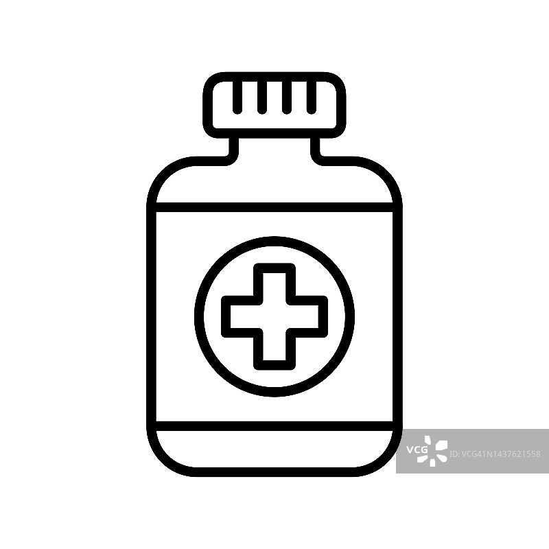 药瓶图标标志设计矢量模板插图标志和符号像素完美图片素材