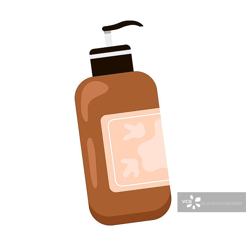 护肤清洁滋补品，美容皮肤和头发的温泉产品。化妆品瓶的矢量插图。卡通乳液霜孤立在白色图片素材