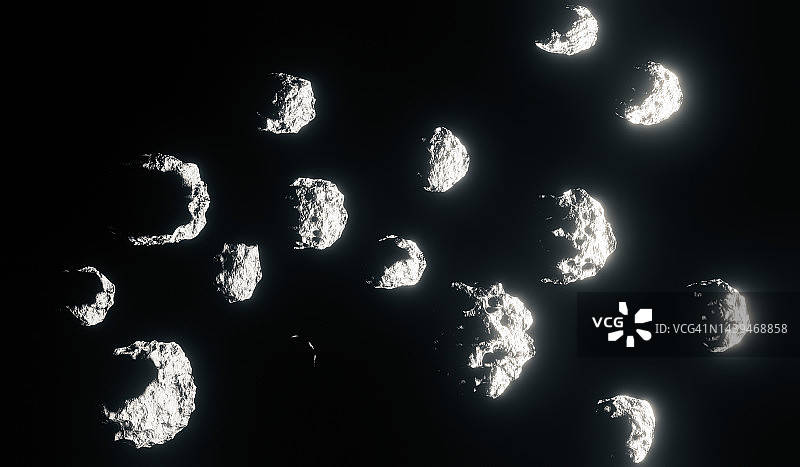 外层空间的小行星场。图片素材