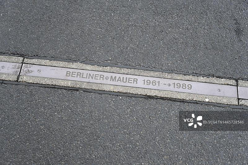 1961-1989年的柏林墙，标志着柏林墙的前身，柏林，德国图片素材