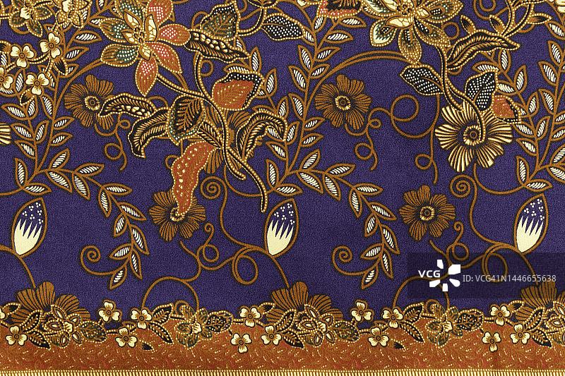 全框架泰国丝绸传统图案纺织和纹理背景。图片素材