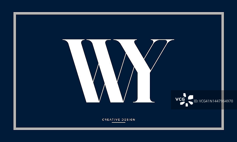 字母图标标志WY或YW字母组合图片素材