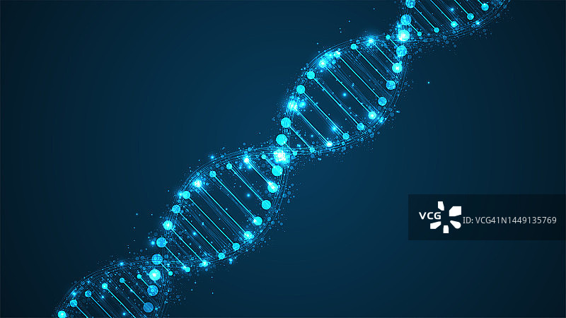 DNA。医学，遗传生物技术，化学生物学。创新技术概念及纳米技术背景图片素材
