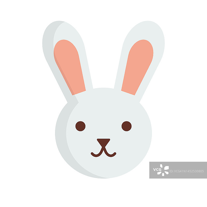 扁平化设计兔子图标。兔子图标。向量。图片素材