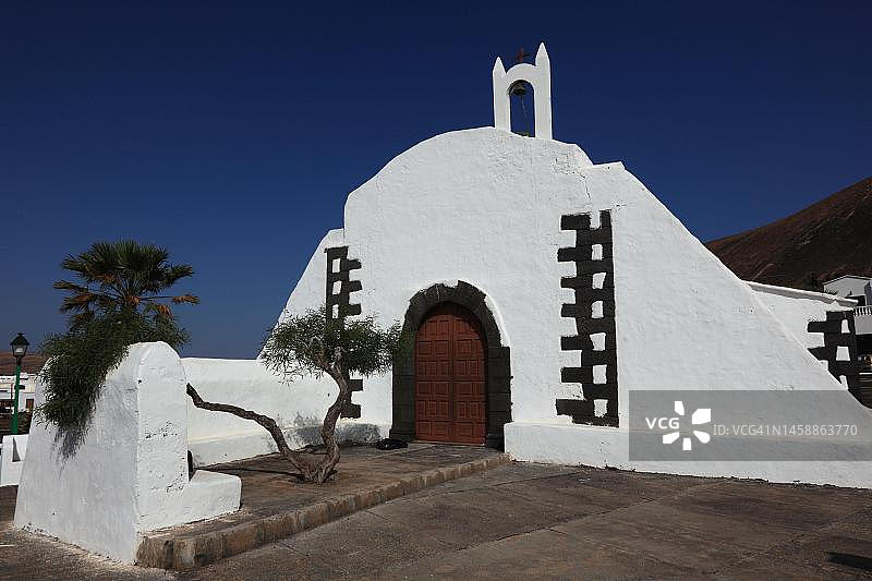 塔西胥教堂，兰萨罗特岛，加那利群岛，西班牙图片素材