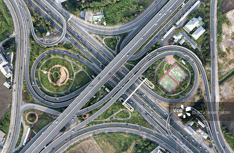 曼谷高速公路鸟瞰图图片素材