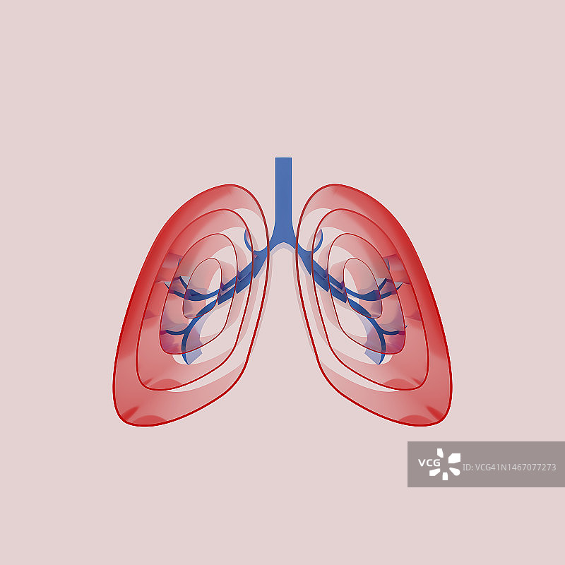 肺部在粉色背景下以未来主义的方式显示图片素材