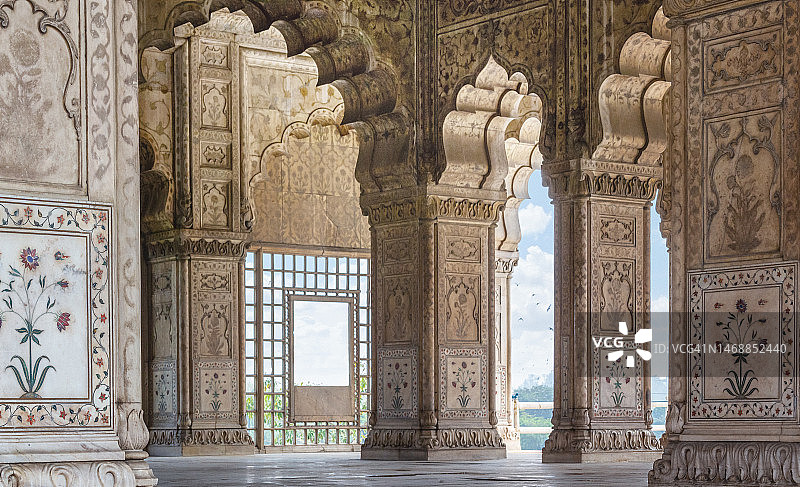 印度德里红堡内的Diwan-i-Khas或私人观众大厅图片素材