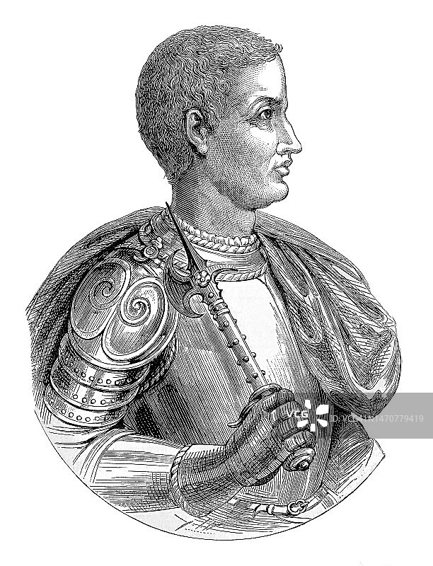 神圣罗马帝国皇帝腓特烈二世的肖像图片素材