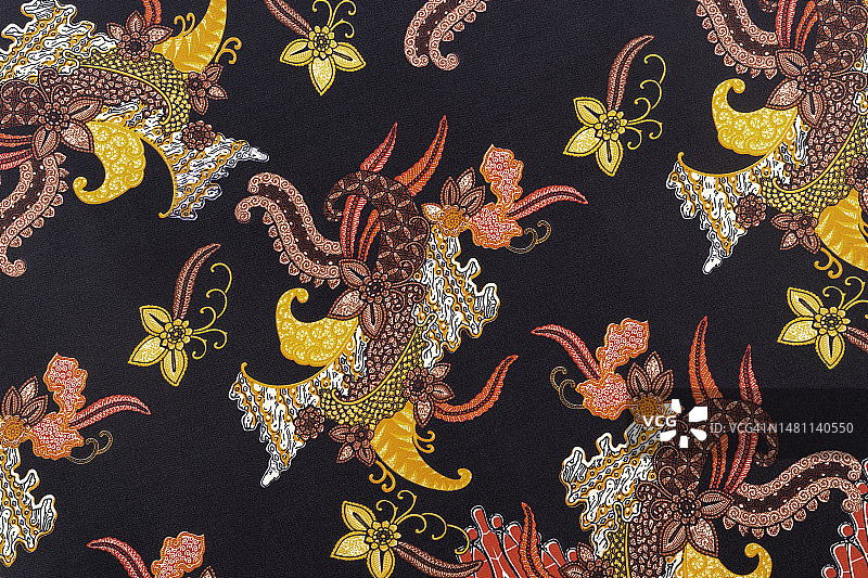 全框架泰国丝绸传统图案纺织和纹理背景。图片素材