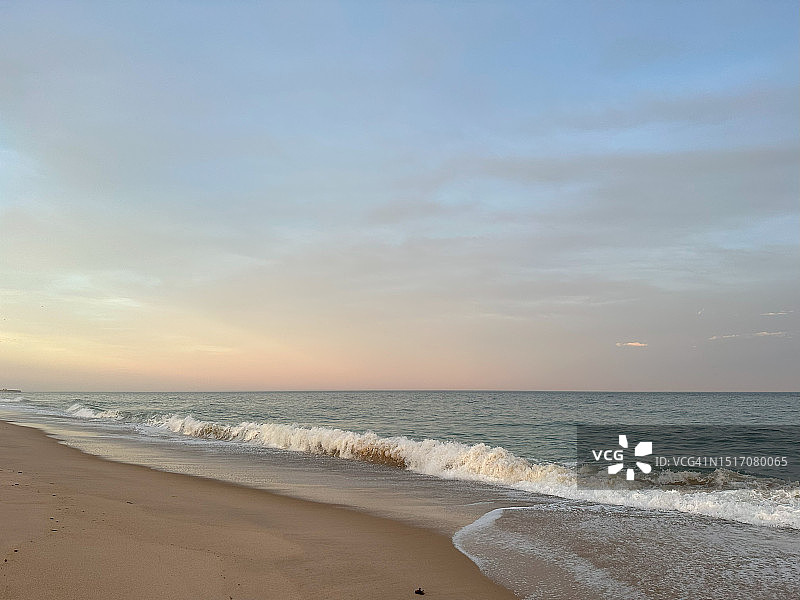 日落时海滩对天空的风景，美国，美国图片素材