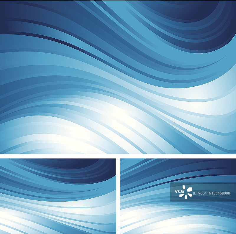 三个抽象的蓝色漩涡背景图片素材