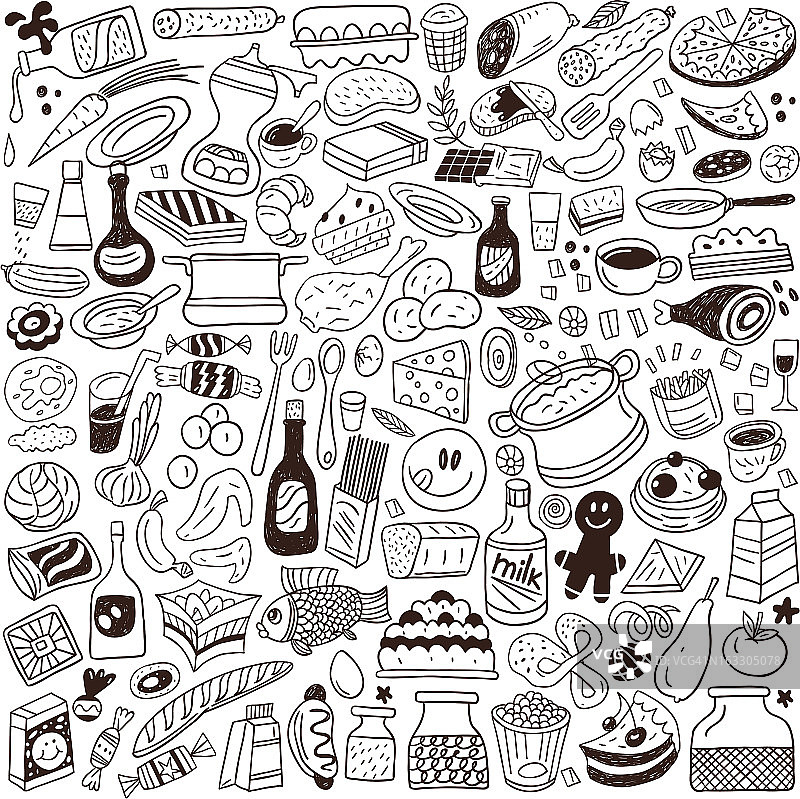 食物涂鸦集合图片素材