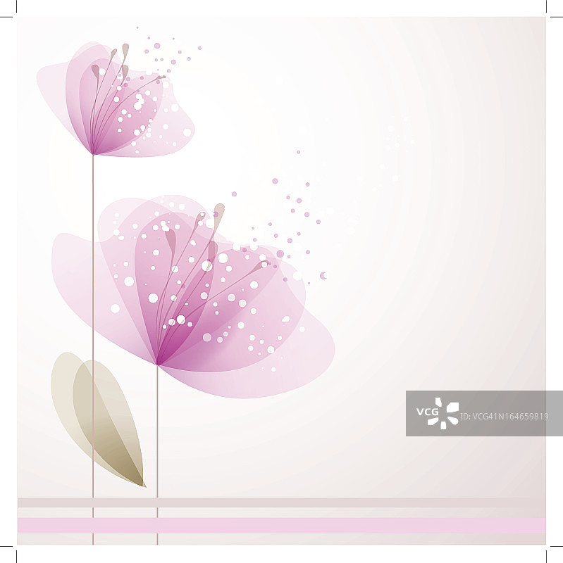 矢量背景与粉红色的花图片素材
